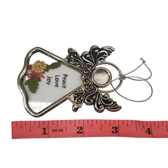 Ganz Glass Angel Ornament Peace Love Joy Christmas Ornament - Picture 4 of 9